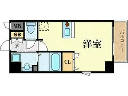 プレサンスOSAKA江坂(1K/2階)の間取り写真