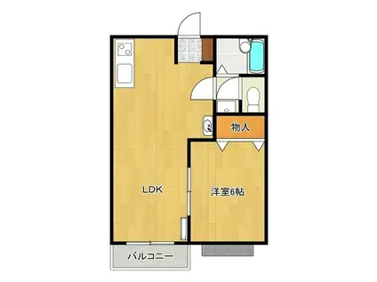 パークハイツ牛久(1LDK/1階)の間取り写真