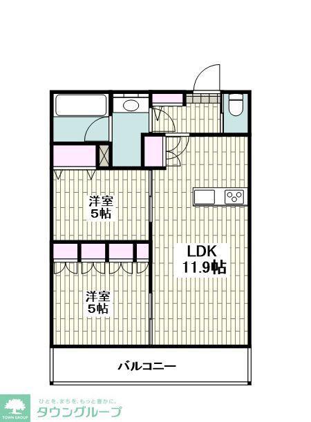 フォーンコート(2LDK/1階)の間取り写真