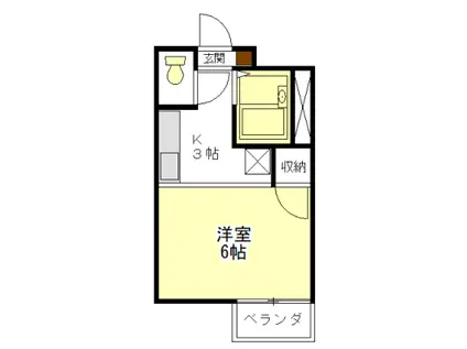 アトリエK(1K/2階)の間取り写真