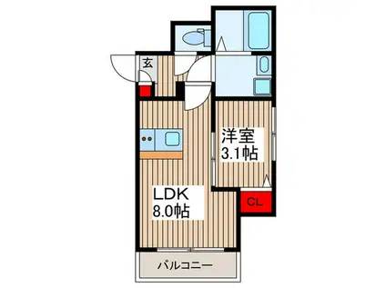 AURORA ARC(1LDK/1階)の間取り写真