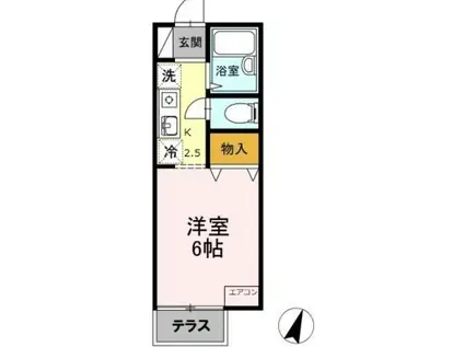 ドルフ北烏山A(1K/2階)の間取り写真