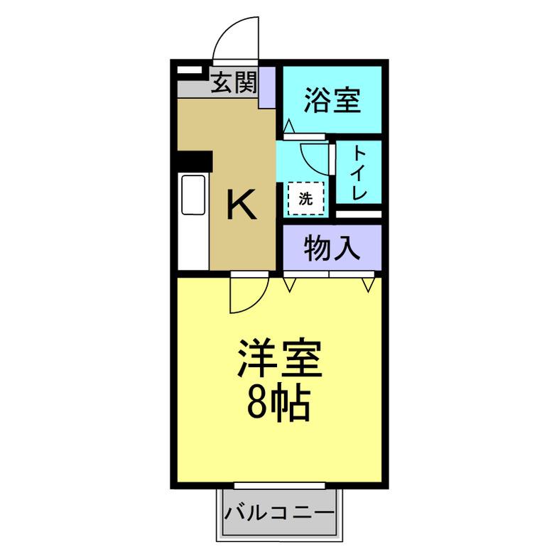 エスペランサ上池(1K/2階)の間取り写真
