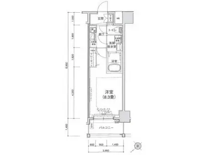 アイル東京向島参番館(1K/6階)の間取り写真