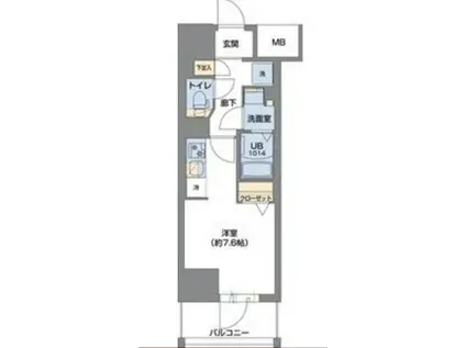 METROSA谷町六丁目サウス(ワンルーム/2階)の間取り写真