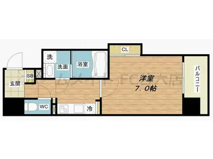 ファーストフィオーレ本町イースト(1K/10階)の間取り写真