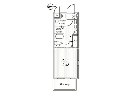 シエールグラン大森西(1K/4階)の間取り写真