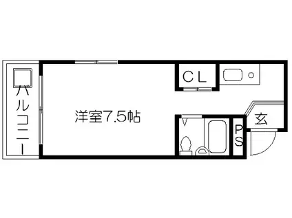 岡崎ビル(1K/3階)の間取り写真