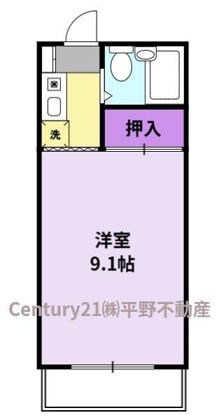 青沼ビル(1K/2階)の間取り写真