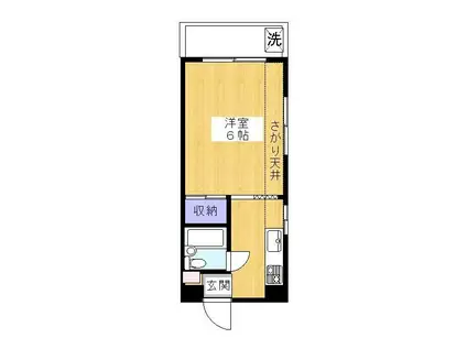 ハイツ松本(1K/3階)の間取り写真