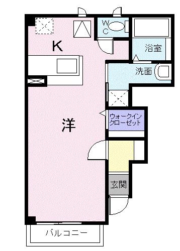 ベルアルモニーA(ワンルーム/1階)の間取り写真