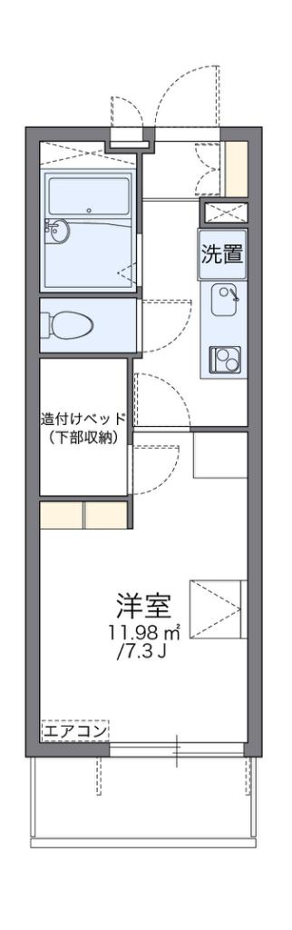 レオパレス向陵西(1K/2階)の間取り写真