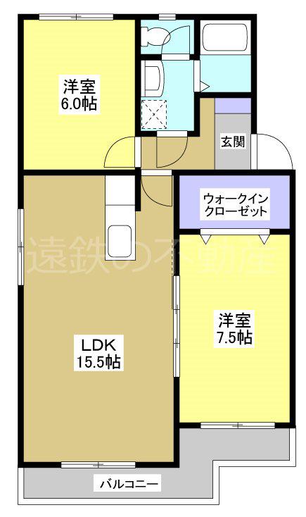 メゾン・ド・フール2(2LDK/2階)の間取り写真