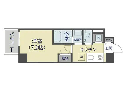 緑の舘 氷川町(1K/10階)の間取り写真