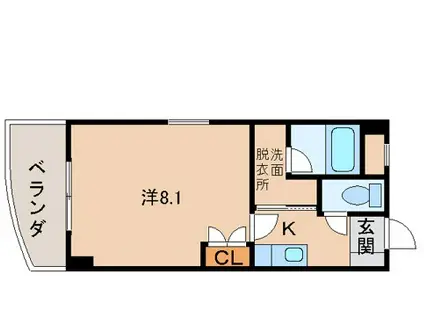 ル・マンA1番館(1K/2階)の間取り写真
