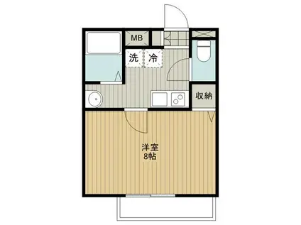 指扇アイズルーム(1K/2階)の間取り写真