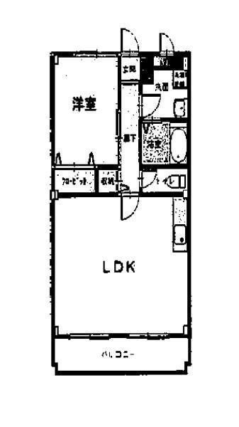 コリーヌⅡ番館(1DK/2階)の間取り写真