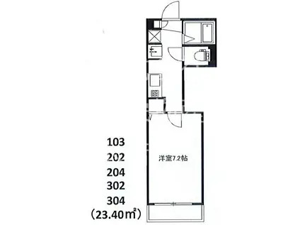 フェリーチェ高松町(1K/3階)の間取り写真