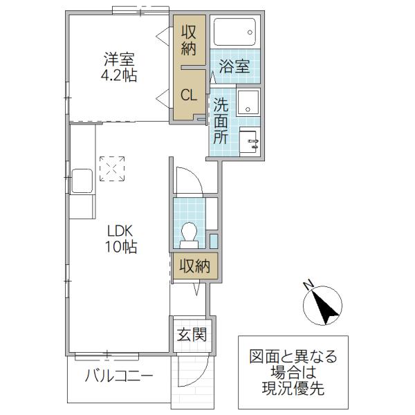 パレ・プリムヴェール I(1LDK/1階)の間取り写真