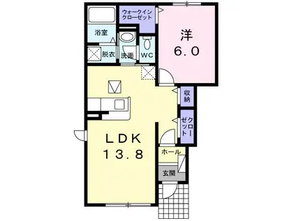 プティット(1LDK/1階)の間取り写真