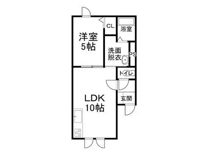 ラピスI(1LDK/1階)の間取り写真