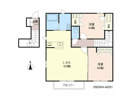 NS GARDEN(2LDK/2階)の間取り写真