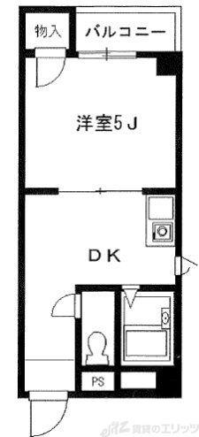KSハイムI(1DK/4階)の間取り写真