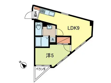 サザンヒル(1LDK/2階)の間取り写真