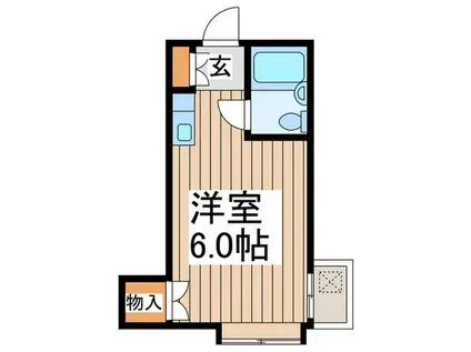 ハイツ優(ワンルーム/2階)の間取り写真