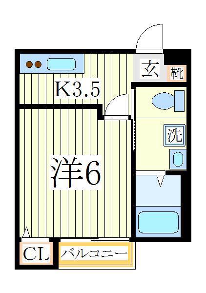 MARCH北柏(1K/2階)の間取り写真
