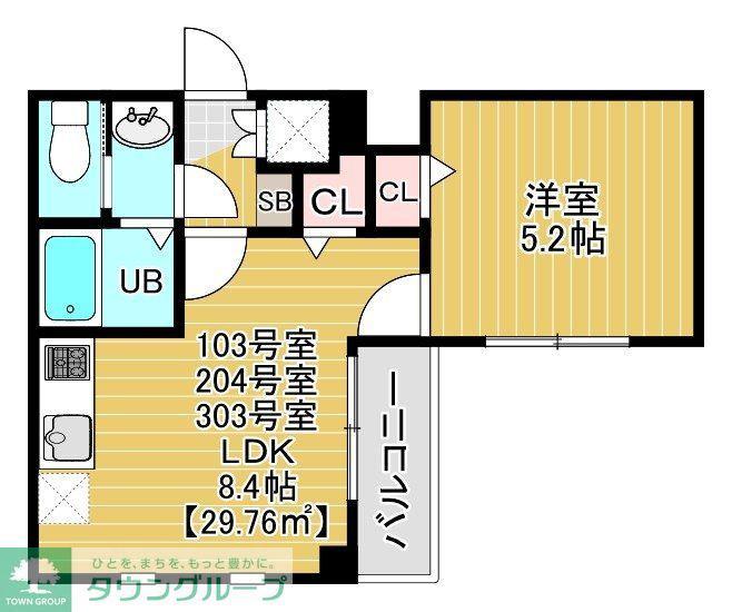 COTE DOR SOGA(1LDK/3階)の間取り写真