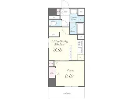 プラナ北上野(1LDK/9階)の間取り写真