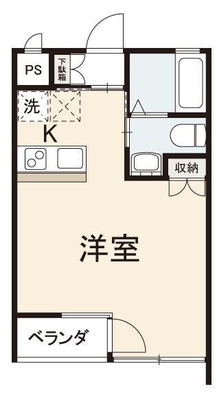 富士グランディール(1K/1階)の間取り写真