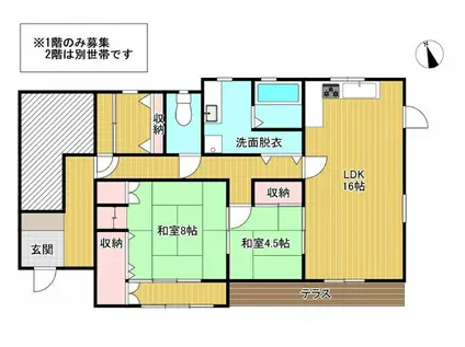 博多区麦野一丁目(2SLDK/1階)の間取り写真