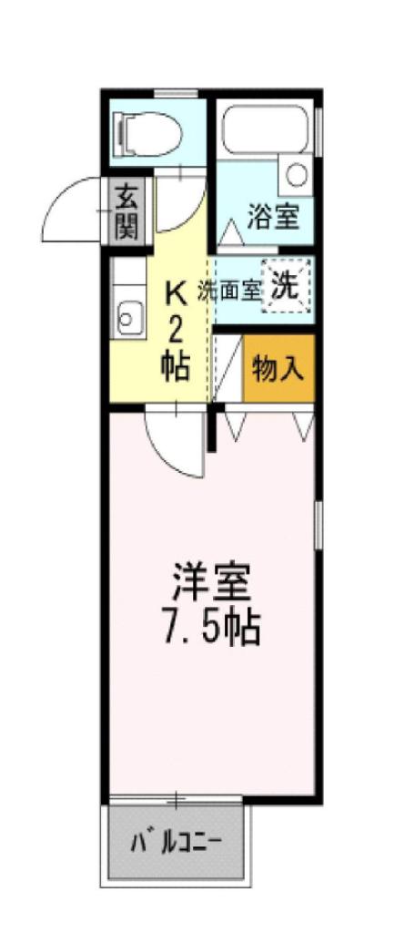 BELLAIR ANNEX(1K/2階)の間取り写真