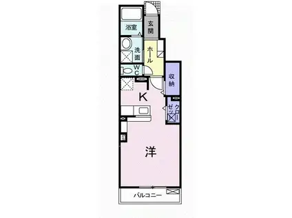 モダン・エディフィスI(1K/1階)の間取り写真