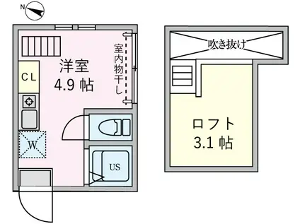 アーバンプレイス代々木公園(ワンルーム/2階)の間取り写真