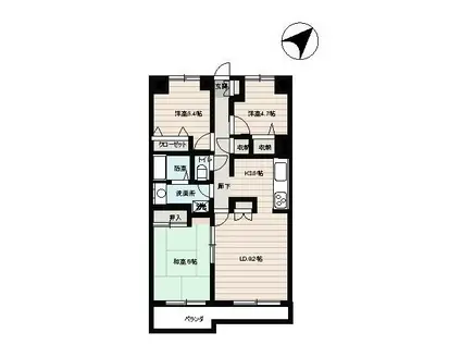 ローヤルシティ久喜(3LDK/5階)の間取り写真