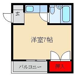 プリモ伊加賀(ワンルーム/1階)の間取り写真