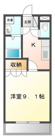 グロリアスガーデン(1K/1階)の間取り写真