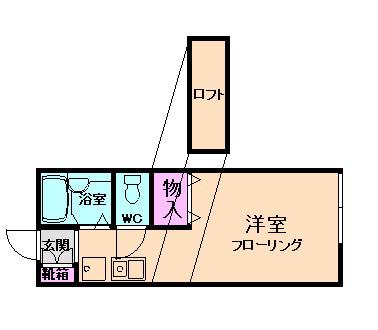 小野原イースト(1K/1階)の間取り写真