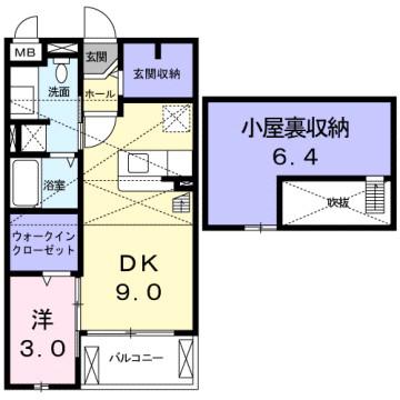シャルマンフルール(1LDK/2階)の間取り写真