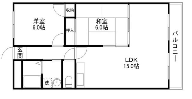 ファミーユ南高田(2LDK/1階)の間取り写真