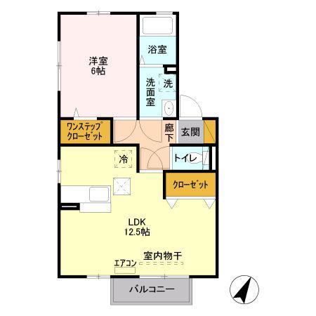 サンライズガーデン A(1LDK/1階)の間取り写真