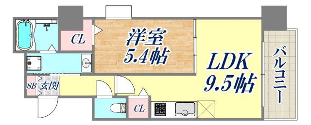 クラシェス深江(1LDK/5階)の間取り写真