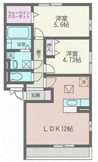 コートフレスケイド(2LDK/1階)の間取り写真