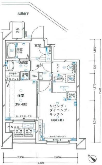 ヴェルト横濱石川町(1DK/7階)の間取り写真