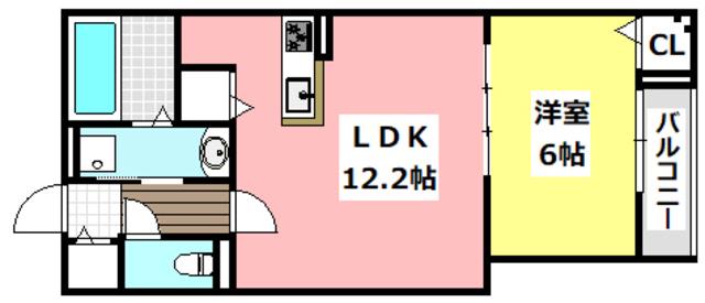 ツイテールII(1LDK/2階)の間取り写真