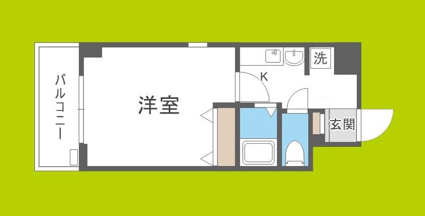 ラナップスクエア阿波座(1K/2階)の間取り写真