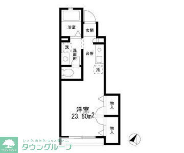 シャルム大森(1K/1階)の間取り写真